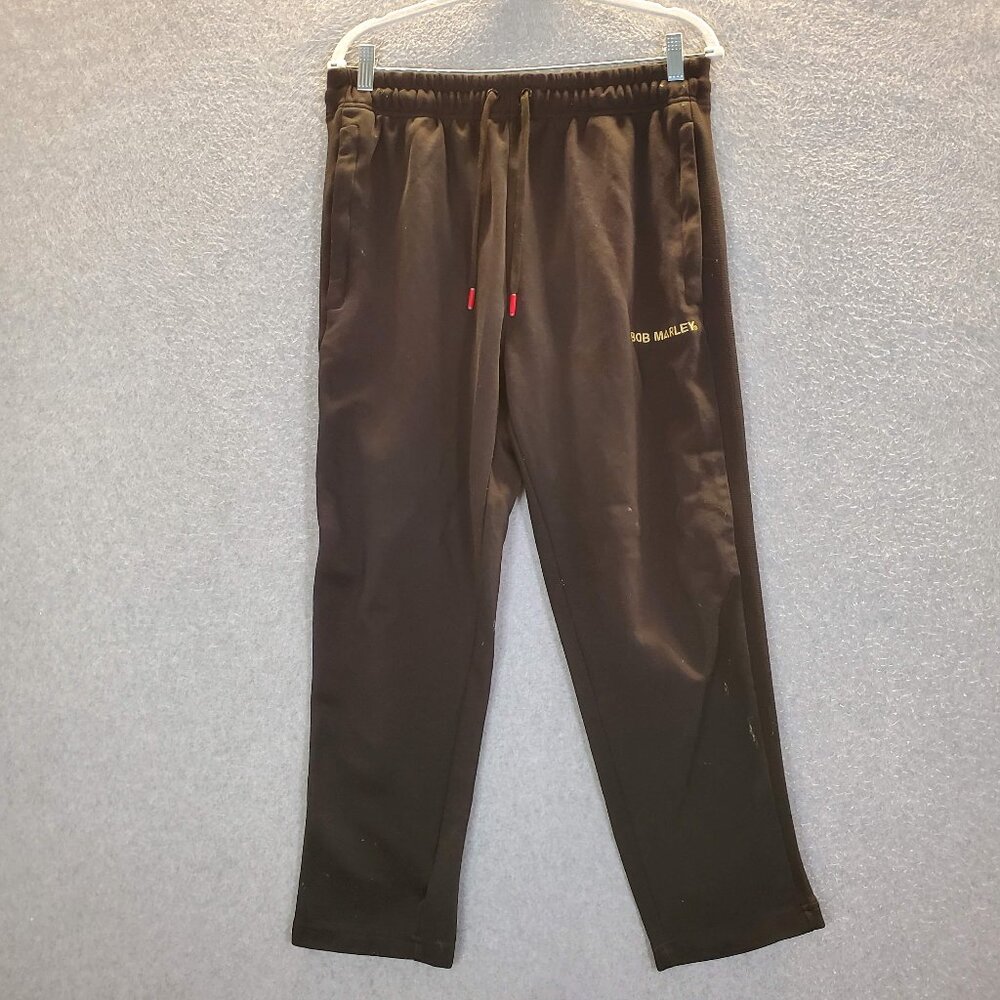 Bob Marley x Shoe Palace Boy Pants L Black Sweatpant Rasta Flag Embroidered READ